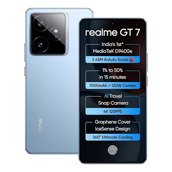 Realme Gt 7 (Icesense Blue, 256 GB)  (8 GB RAM)